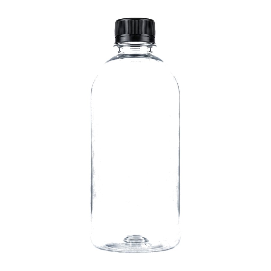 Botella PET transparente con tapa