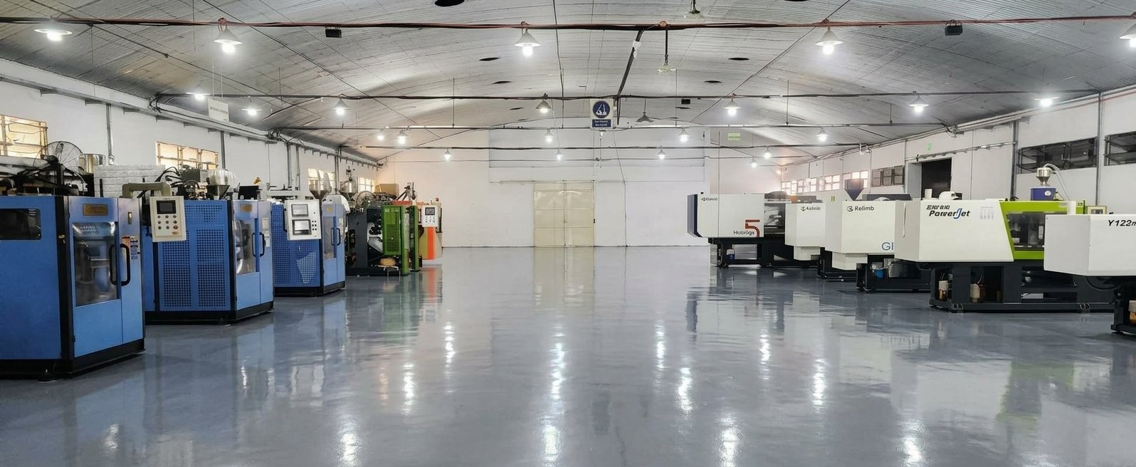 Planta de Master Trade S.A. con sopladoras e inyectoras