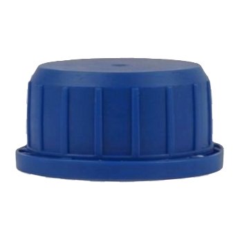Tapa plástica azul con precinto